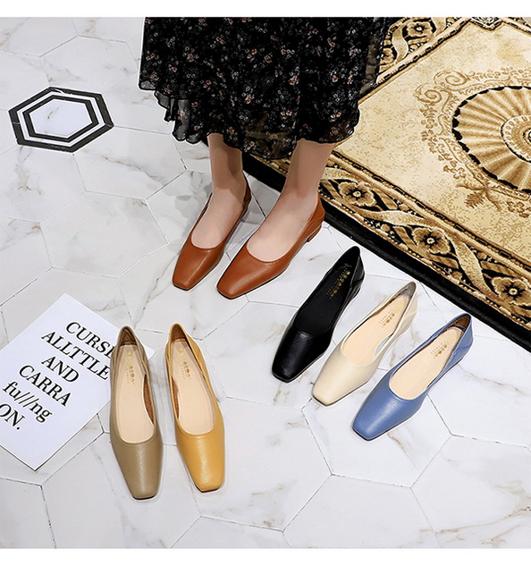 Casual Commuting Vintage Fashion Flat Women's Shoes - Versatile Small Square Toe Two-Wear Soft Leather Loafers