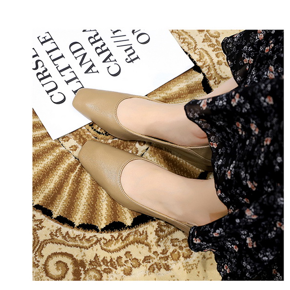 Casual Commuting Vintage Fashion Flat Women's Shoes - Versatile Small Square Toe Two-Wear Soft Leather Loafers