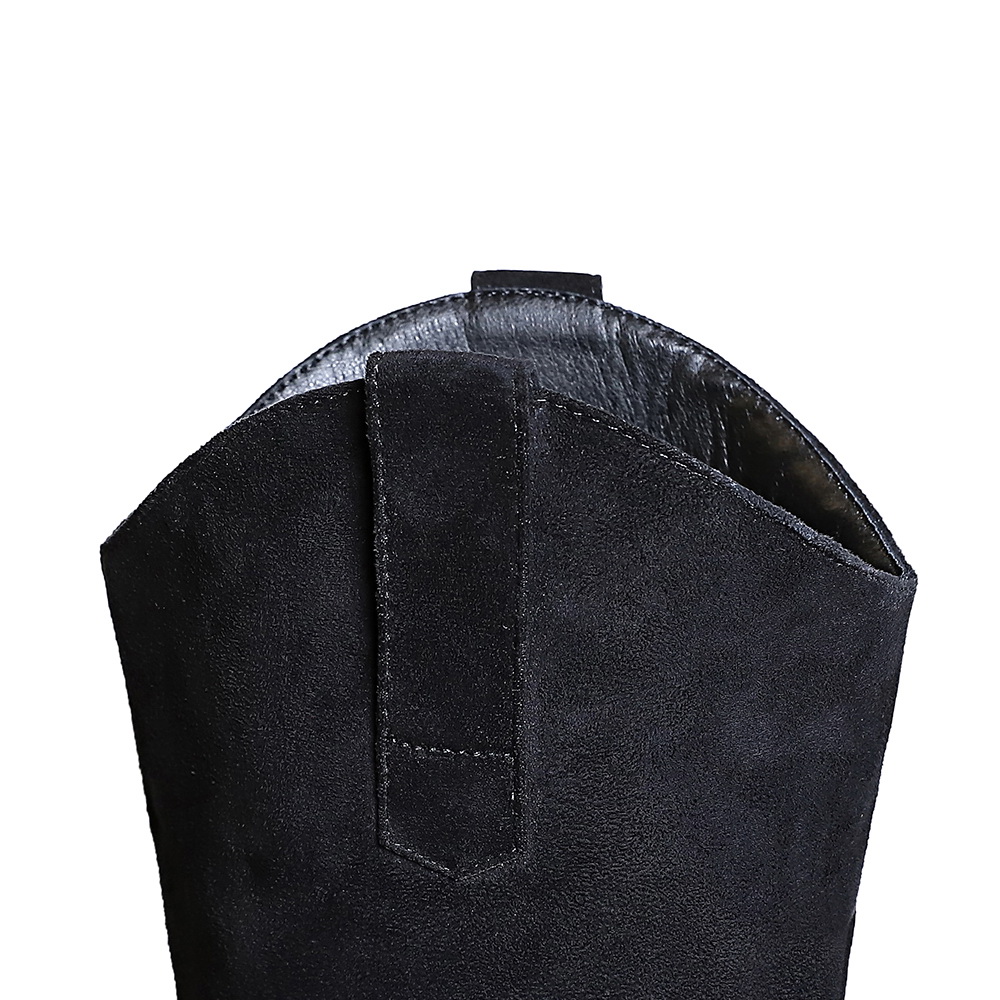 Chunky Heel Pointed Toe Suede Dress Boots for Winter-009-32