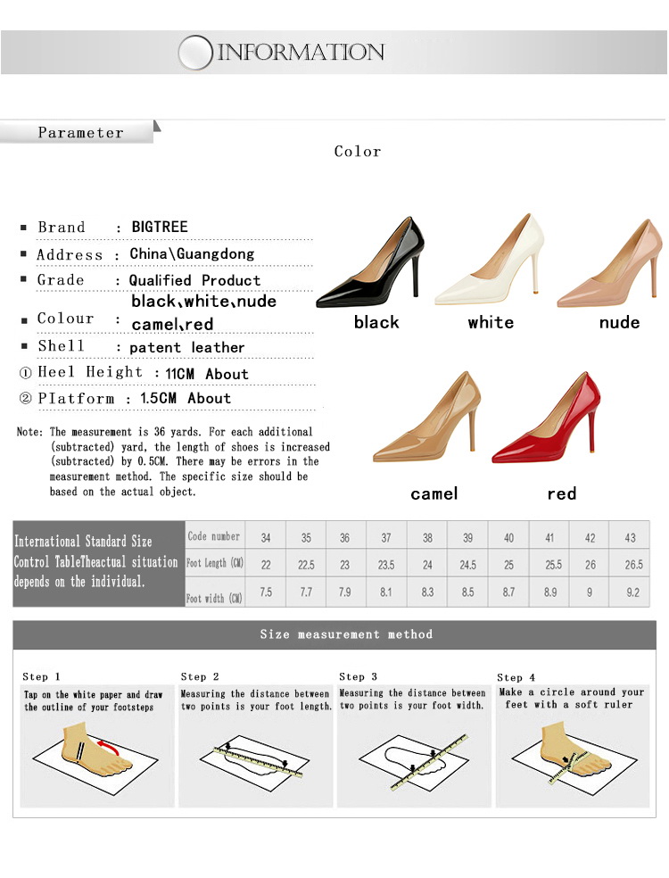 3255-1 Party High Heels - Stiletto Pointed Toe Patent Leather Pumps
