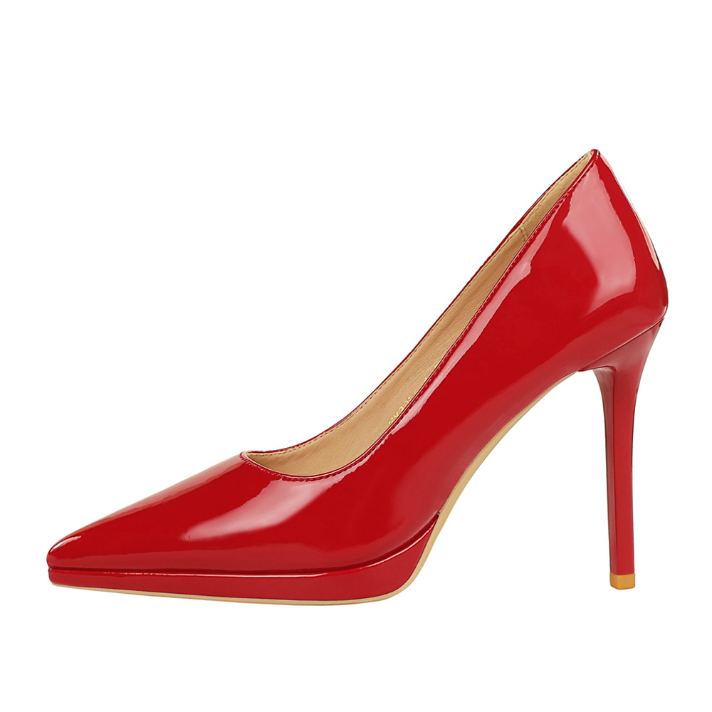 3255-1 Party High Heels - Stiletto Pointed Toe Patent Leather Pumps