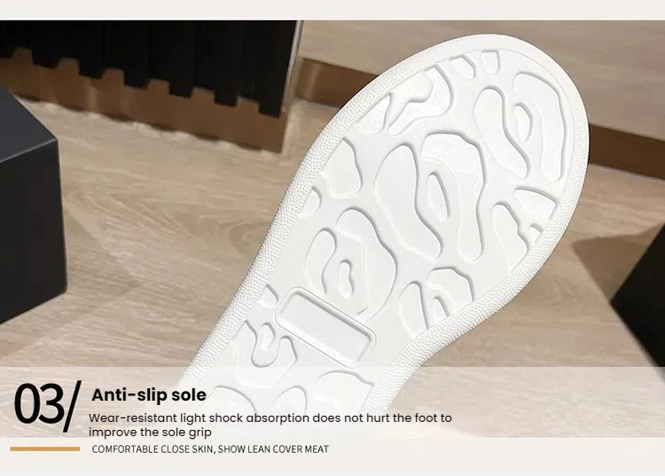 Popular White Sneakers | Couples Height-Increasing Genuine Leather Fashion Casual Shoes