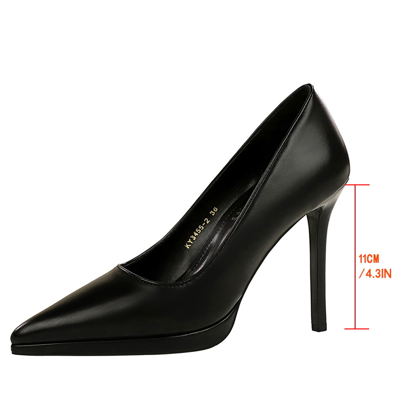 European Style Women’s Stiletto Heels with Platform - Ultra High Heel Pointed Toe Pumps for Parties