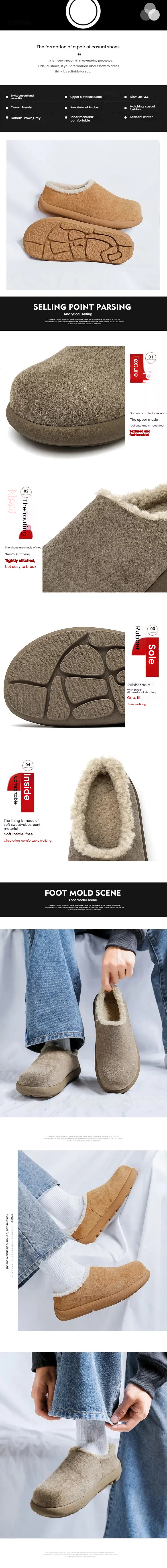 Men's Winter Snow Boots | Warm Fleece Lined Slip-On Clogs | Outdoor Birkenstock Style Shoes