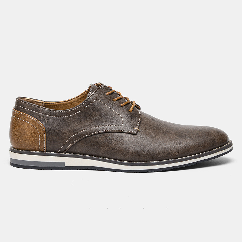Men's Pointed Toe Oxford Dress Shoes - Comfortable Classic English Leather Formal Shoes for Business