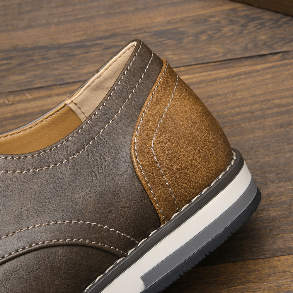 Men's Pointed Toe Oxford Dress Shoes - Comfortable Classic English Leather Formal Shoes for Business