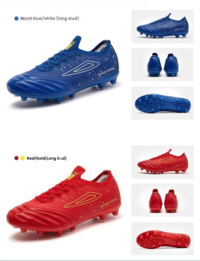 Molded Stud Football/Soccer Shoes for Natural Grass - Durable Cleated Outdoor Turf Sneakers