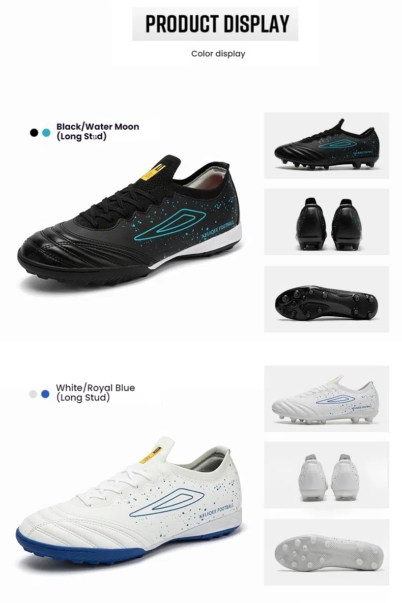 Molded Stud Football/Soccer Shoes for Natural Grass - Durable Cleated Outdoor Turf Sneakers