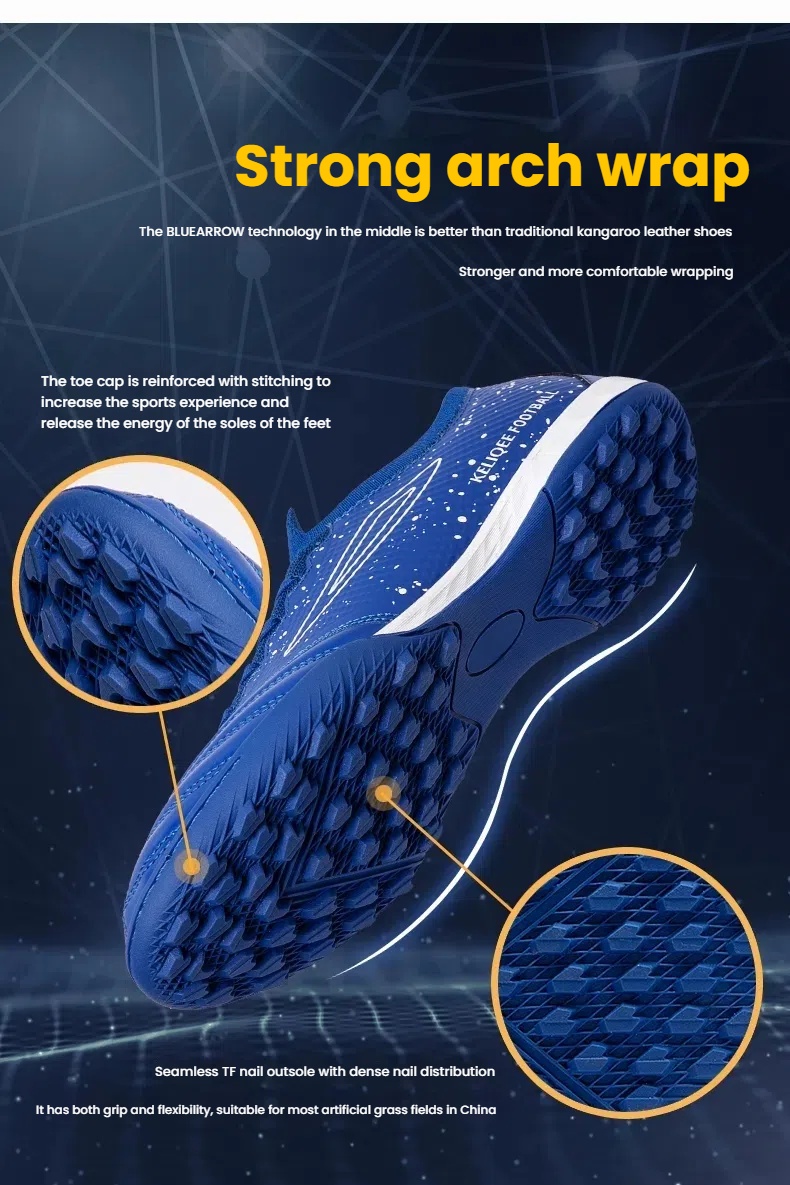 Molded Stud Football/Soccer Shoes for Natural Grass - Durable Cleated Outdoor Turf Sneakers