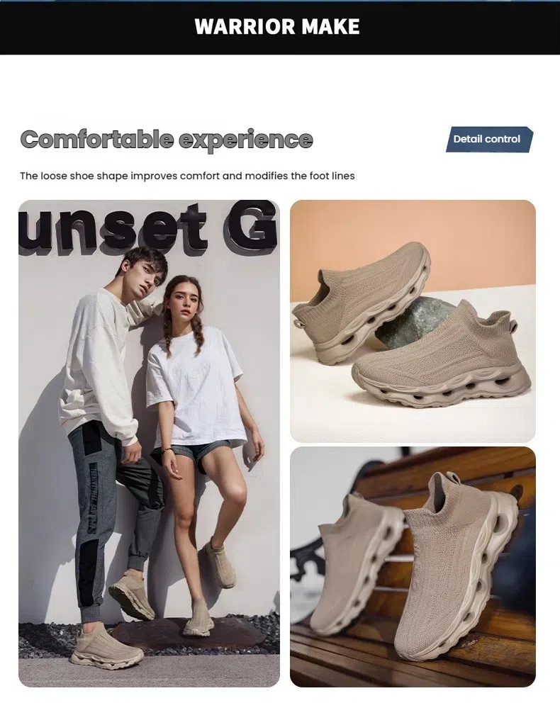 Large Size Men's Breathable Knitted Sock Shoes | Slip-On Lazy Shoes for Couples
