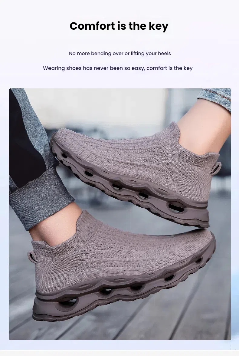 Large Size Men's Breathable Knitted Sock Shoes | Slip-On Lazy Shoes for Couples